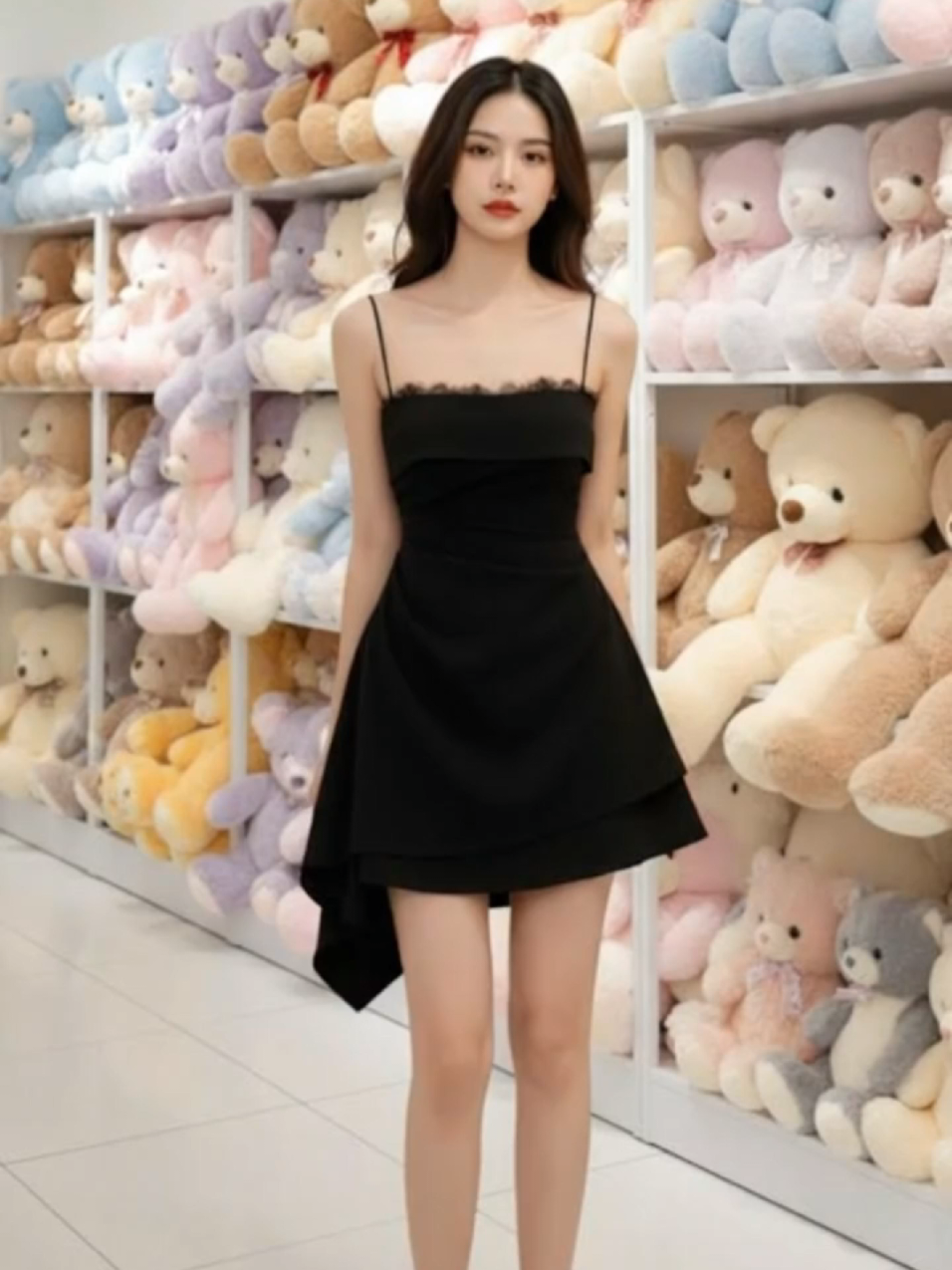 Đầm 2 dây ren dáng ngắn xinh #thoitrangnu #vayxinh #vaynu 