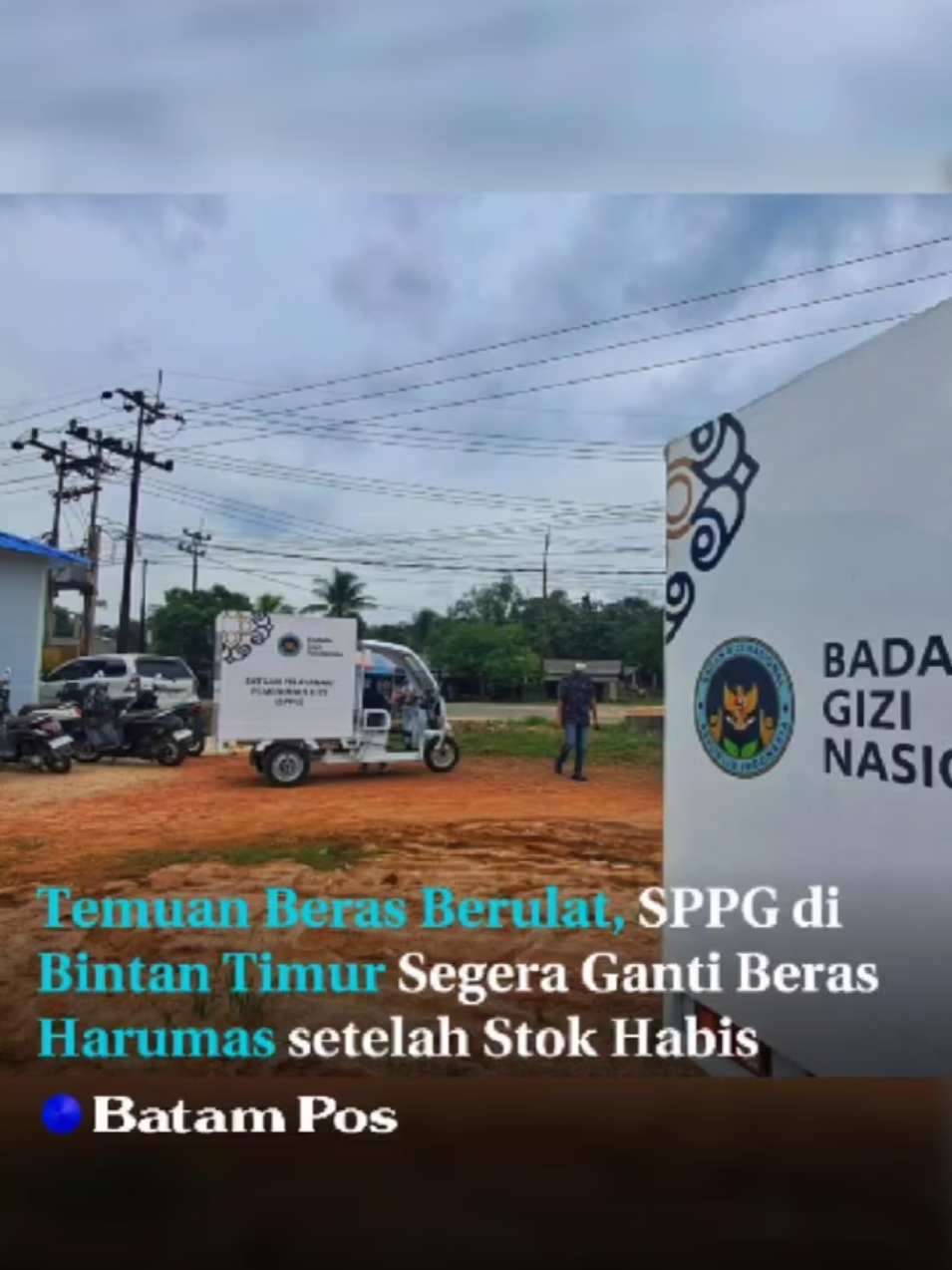 Satuan Pelayanan Pemenuhan Gizi (SPPG) di Kelurahan Sei Lekop, Kecamatan Bintan Timur akan mengganti stok beras merek Harumas setelah temuan beras berulat.  Pihak Mitra Dapur Makan Bergizi Gratis (MBG) dari SPPG di Kelurahan Sei Lekop, Kecamatan Bintan Timur, Agus Afriyanto mengatakan bahwa mereka berencana mengganti merek beras Harumas dengan merek lain.  