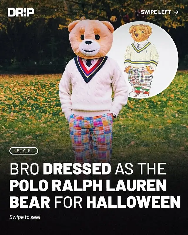 He brought the Polo Ralph Lauren bear to life 🔥 (By denny623/IG) #poloralphlauren #ralphlauren #polobear #streetwear #StreetStyle #hypebeast #fashiontok 