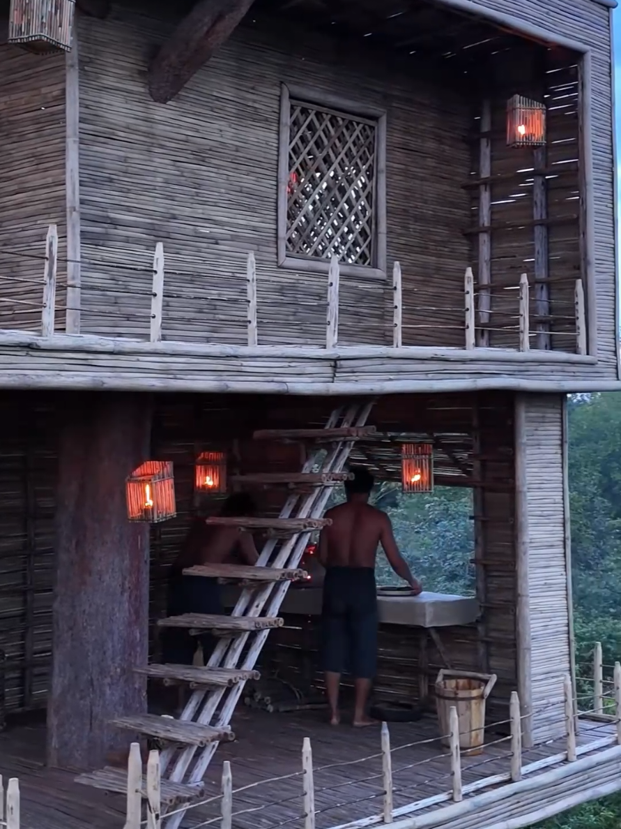 Real Life Building Secret Modern Treehouse Private Pools Next in Jungle In 69Day