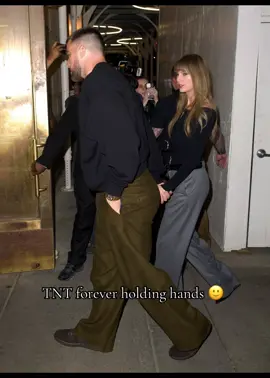TNT forever holding hands 🙂  and btw this was my first dance wedding song !! @Taylor Swift @Travis Kelce 