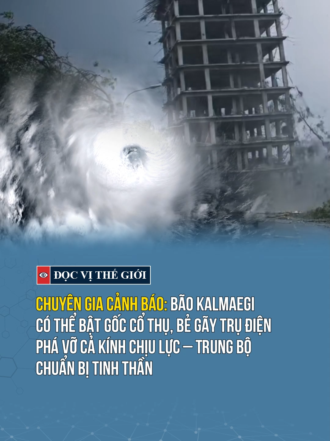 Chuyên gia cảnh báo: Bão Kalmaegi có thể bật gốc cổ thụ, bẻ gãy trụ điện, phá vỡ cả kính chịu lực #docvithegioi #tintuc #news #tiktoknews