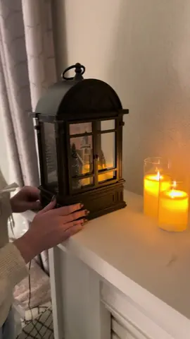 This Christmas lantern snows!  #christmasdecor  #christmasdecorating  #christmaslantern  #christmastok 