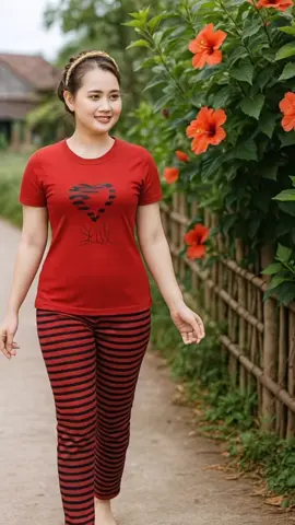 bộ đồ nữ quần sọc chất thun tăm vừa mặc thoáng mát #đồbogiare #đồbộxinh #đôbomacnhà #đôxinhmoingay #xuhuongtiktok 