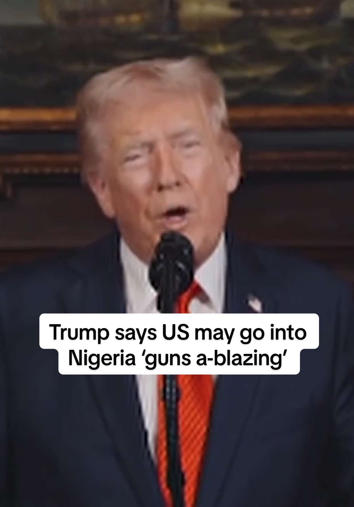 U.S. President Trump said that the United States would stop all aid to Nigeria and possibly 