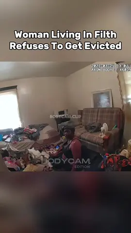 Officers respond to evict a woman refusing to leave — when they enter, they find her locked inside a trash-filled room. How can someone live in filth like this? #bodycamera #fypツ #policevideos 