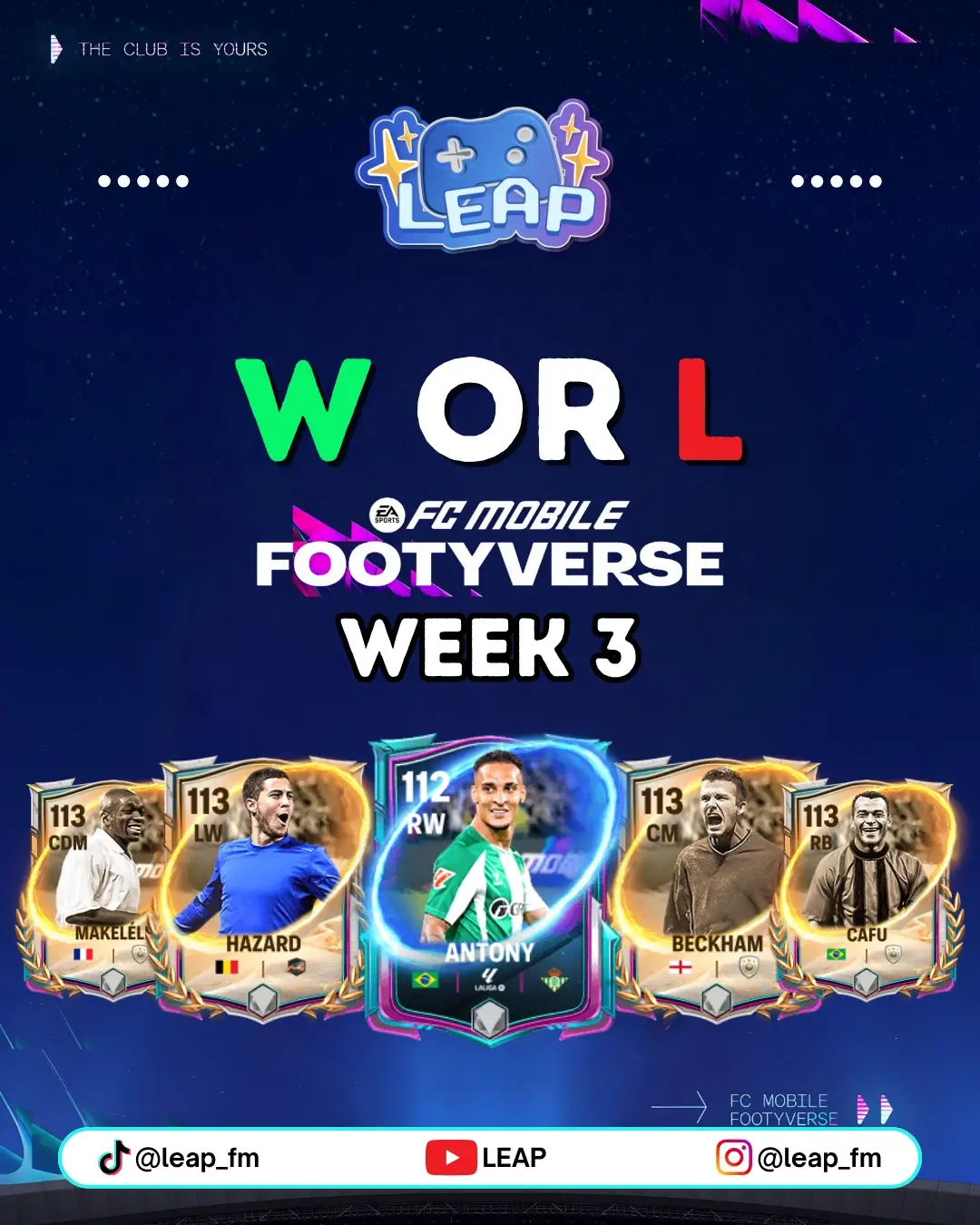 Lesgooo Hazard cuma 1000 shard 🔥 tapi Cafu 1500 😆 Saran atmin sih sabar dulu sampe week 4, biasanya week terakhir pemainnya paling bagus 👀 🎥 Penjelasan lengkapnya udah atmin bahas di YouTube Leap – link ada di bio ya! 📩 Joki FC Mobile? DM IG @leap_joki ✅ #leap #fcmobile #footyverse