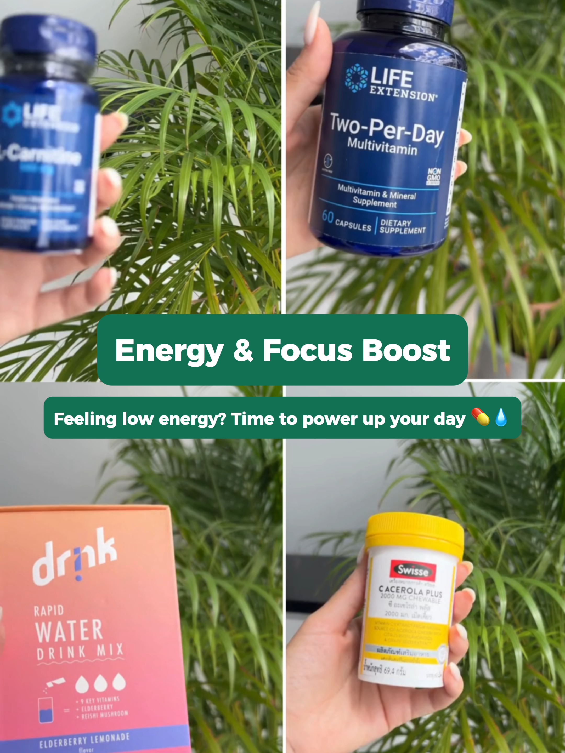 ⚡️ Energy Reboot Routine Feeling low energy? Time to power up your day 💊💧 🔥 L-Carnitine – Boosts energy & fat metabolism 💊 Two-Per-Day Multivitamin – Daily nutrients for focus & strength 🥤 DRNK Rapid Water Mix (Elderberry Lemonade) – Hydrates & supports immunity 🍊 Swisse C Acerola Plus – Vitamin C glow & immune defense Fuel your focus. Power your day. 🌿 🛒 Shop now at Vitals Thailand www.vitals.co.th #VitalsThailand #EnergyBoost #DailyWellness #VitaminsThatWork #FitnessSupplements #HealthyHabits