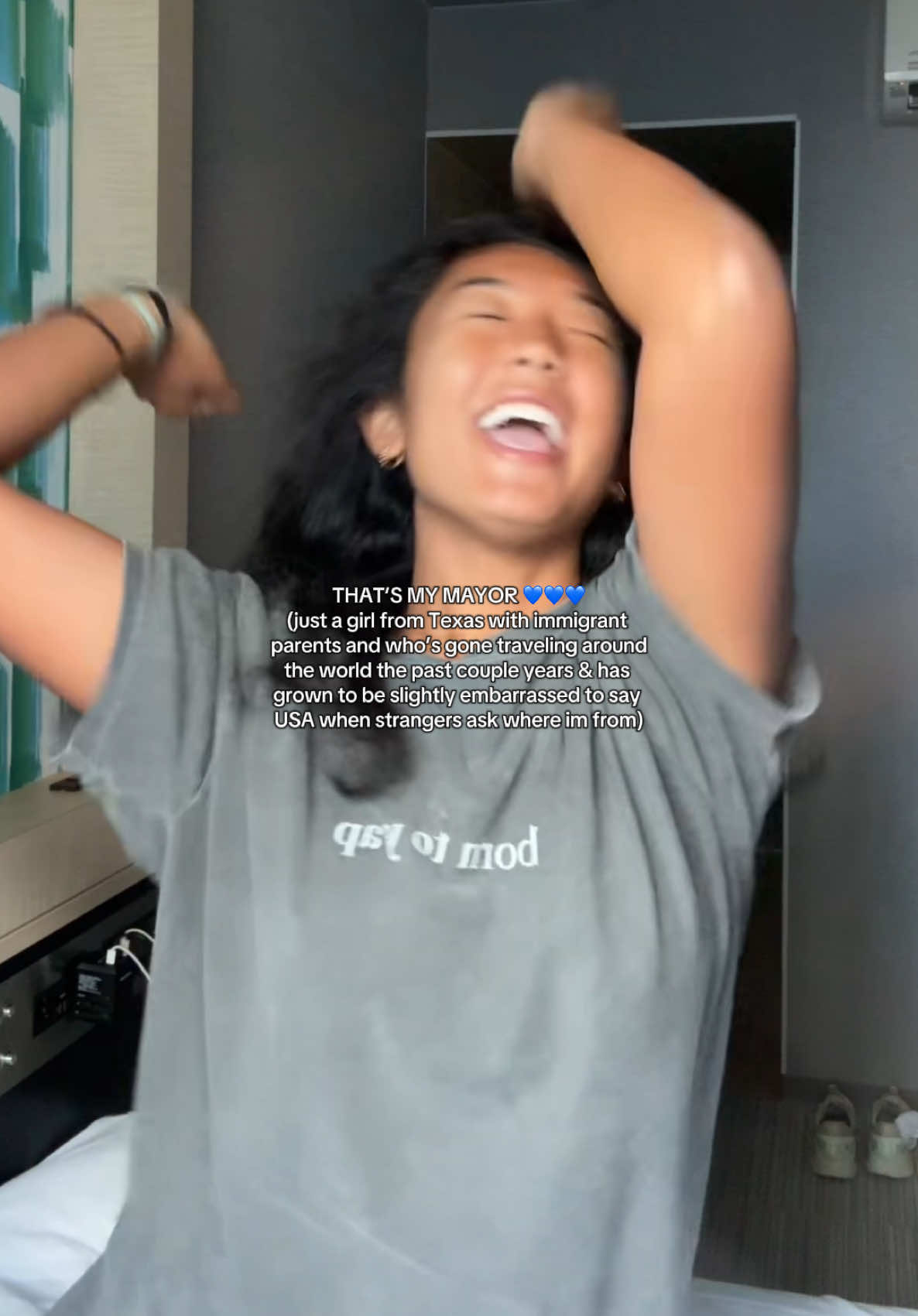 mood bc mamdani winning was what i woke up to halfway across the world this morn 🥹💙  HOPE & CHANGE IS HERE!!! crying while scrolling this morn xx #zohranmamdani #mamdani #nyc #travellife #seethworld #travelinspo #usa 