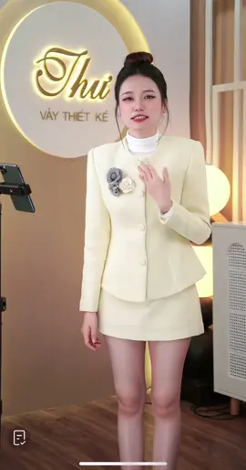 Set dạ ( áo và chân váy) áo dạ dài tay phối chân váy A #minhmia #setda #setaochanvay #setthietke #setdep 