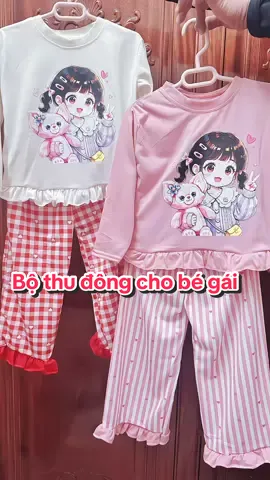 Set bộ quần áo thu đông dành cho bé gái bánh bèo dễ thương
