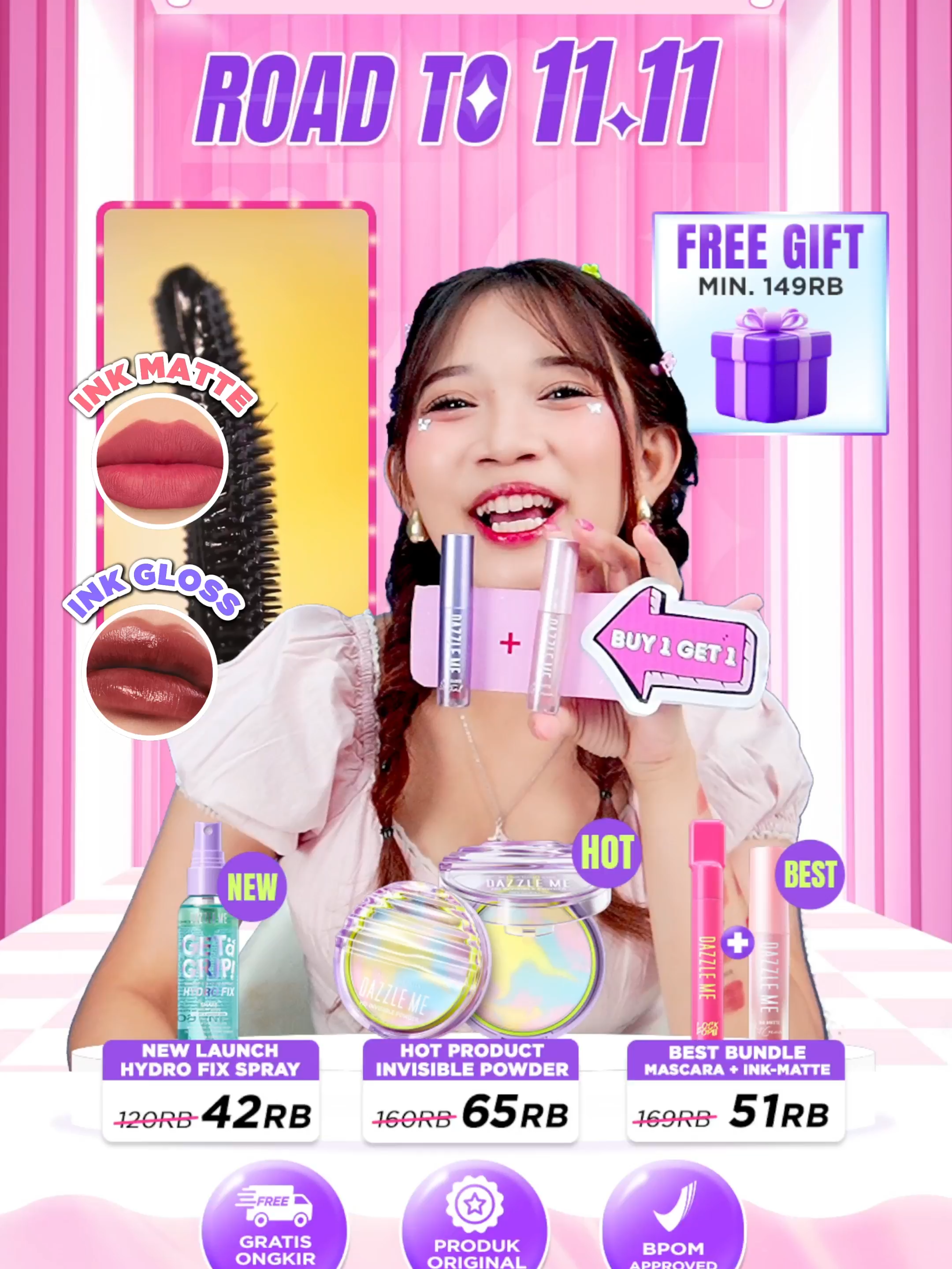 HAH?! Si Matte dan si Glossy ini akhirnya diskon gede-gedean lagi?! 😱😱#dazzleme #dazzlemebeauty #dazzlemeindonesia #dazzlemeid #dazzlemelipcream #dazzlemeinkmatte #inkmatte #inkmattelipcream #lipcream #inkgloss #liptintinkgloss #glossylips #liptint #dazzlemeliptint #dazzlemeinkgloss #inkbundle #buy1get1 #promoguncang11.11 #promoguncang1111 #doubledatesale