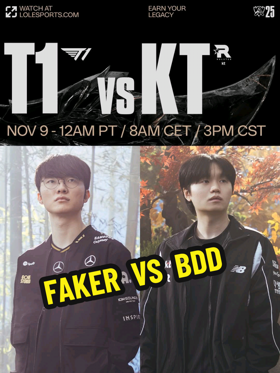 Este domingo 9 de noviembre, podemos estar ante una de las finales más históricas de League of Legends, T1 y KT se enfrentan en la primera Telecom War en un mundial, será capaz el equipo de T1 de ganar su tercer mundial consecutivo y su sexto trofeo WORLDS o KT les arrebatara el sueño y se llevará su primer mundial para casa, podrá Doran llevarse su primer mundial o sera BDD junto a todos los miembros de su equipo el que se lo lleve. No sé ustedes pero yo confío en T1, vamos equipo sí se puede vamos por ese sexta copa del mundo, trae la casa Faker 🏆🏆🏆🏆🏆🏆 #Faker #T1 #BDD #Final #leagueoflegends 