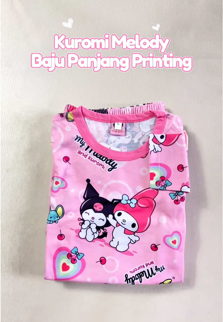 kuromi setelan harian anak baju panjang😍 #sibulatofficial #setelananak #bajutidur #piyamaanak #bajuharian 