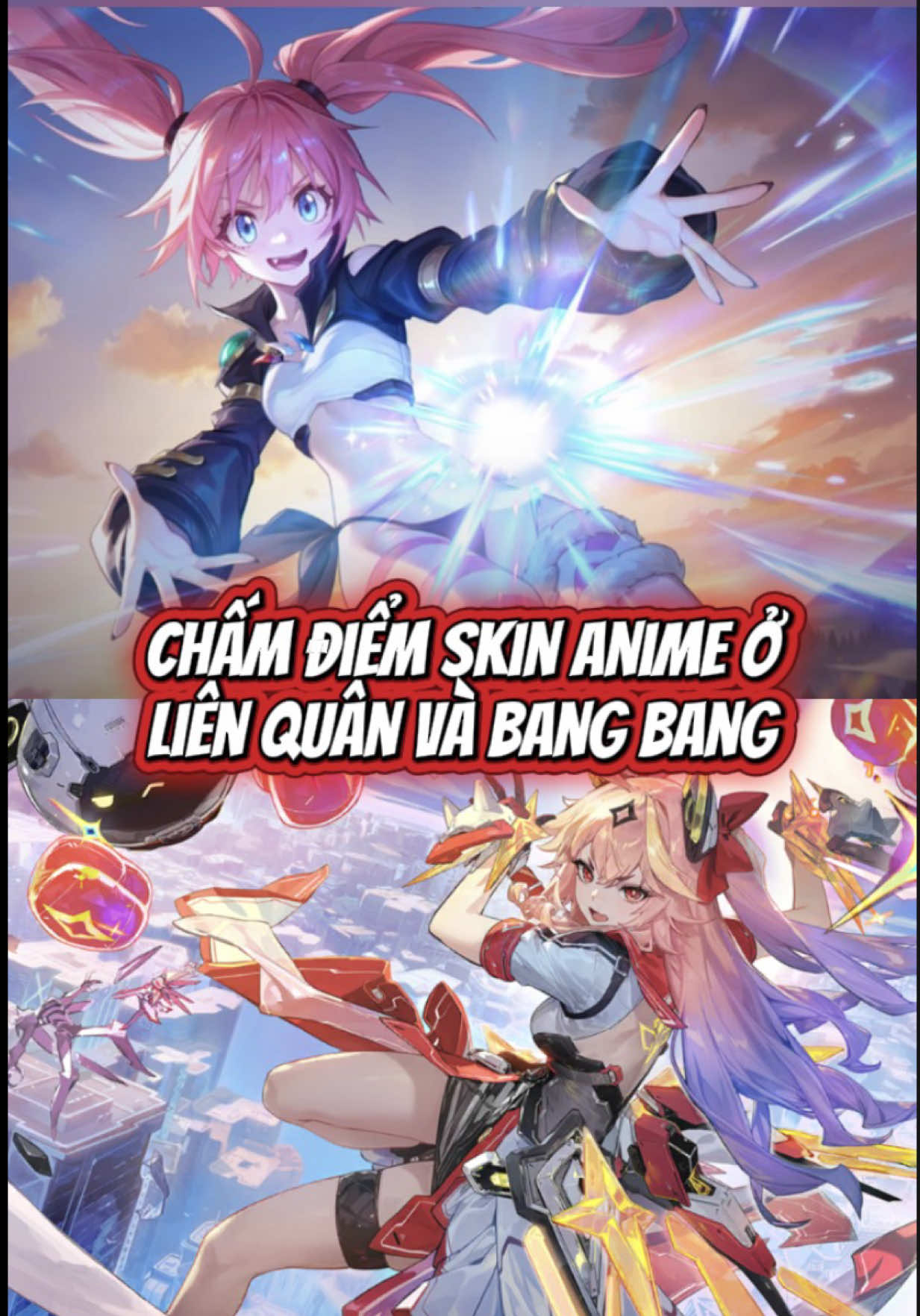 Chấm điểm skin Anime mới ở 2 tựa game xem bên nào sẽ đẹp hơn? #mobilelegends #mlbbvnbo12 #qimilimnava_nov #guinevereaspirant #aov 