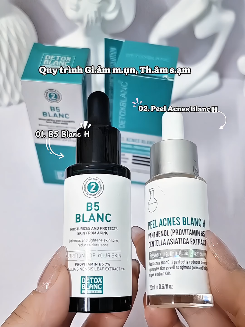 Combo siu hot hit nhà DETOX BLANC dành cho da d.ầu m.ụn  #trimun #duongsangda #trithammun  #detoxblanc #skincare 