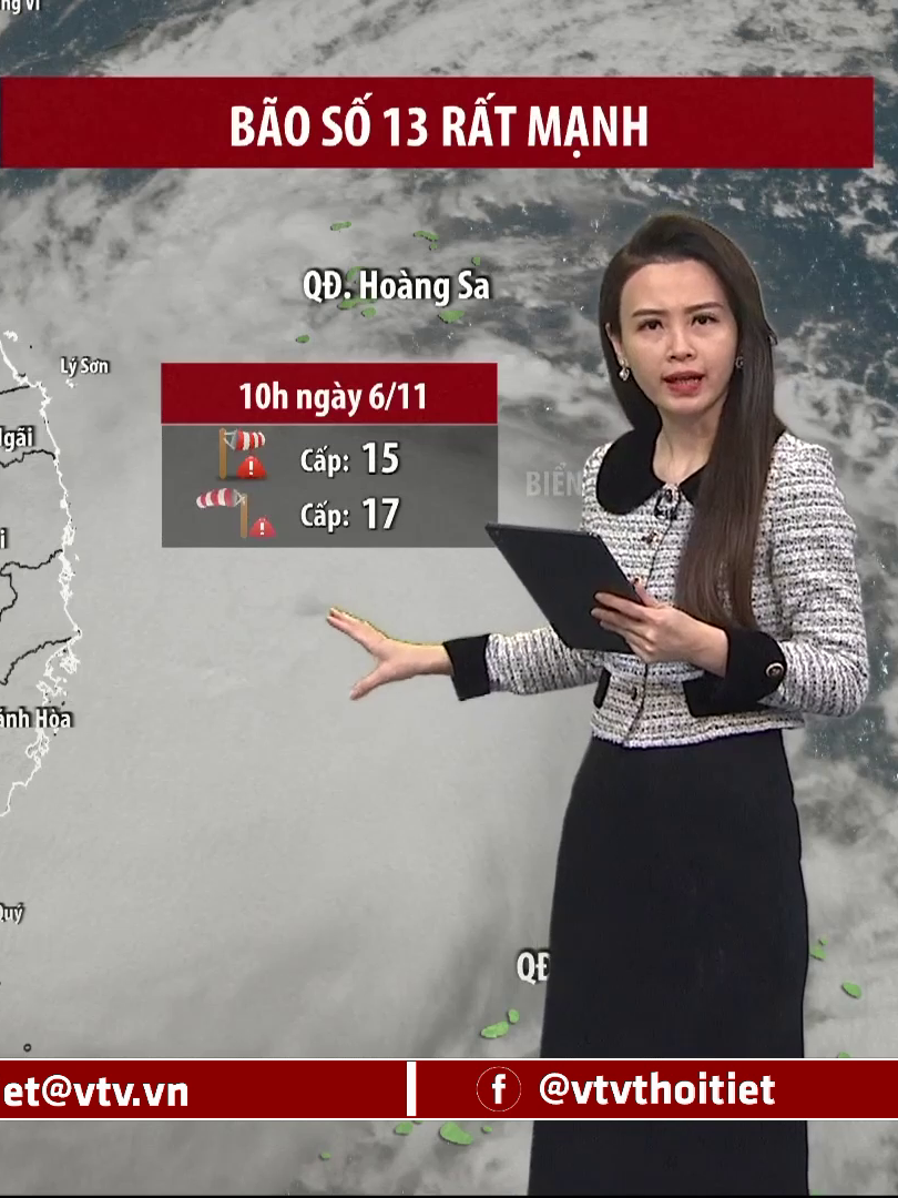 Dự báo thời tiết 11h30 - 06/11/2025 | Bão số 13 rất mạnh | VTVWDB