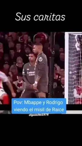 Las caras de no me lo creo de Mbappe y Rodrigo al golazo de Rice #instagram #tik_tok #foyou #messi #mexico 