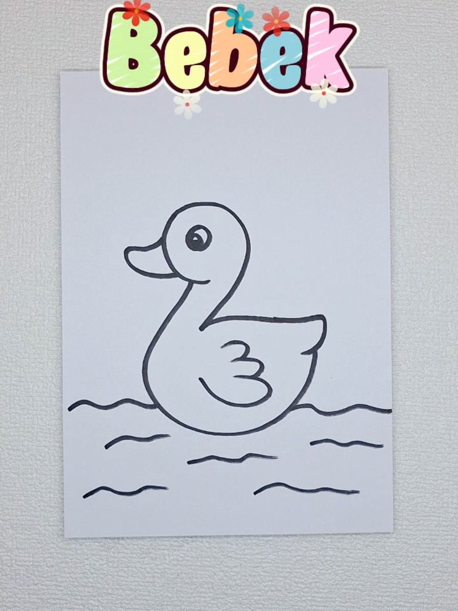 cara menggambar bebek dari angka 2