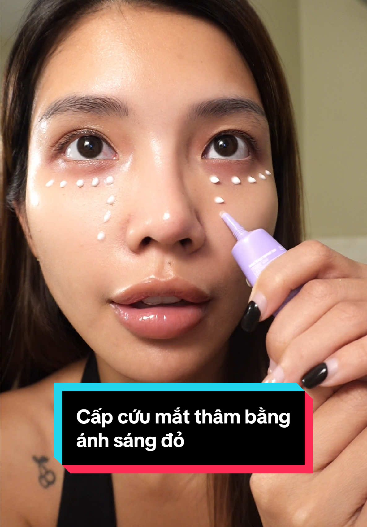 Cách cấp cứu cho mắt thâm sau midterm của tui 🫠 #haleyph #redlighttherapyhalio #mayanhsangdohalio #redlighttherapy 