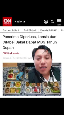 Lansia dan Difabel akan dapat Makan Bergizi Gratis (MBG) mulai tahun 2026