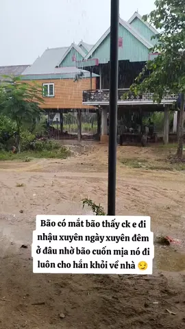 Vợ thì cv không nghỉ đc , vừa đi làm vừa lo bão ở nhà . mà ck thì đi nhậu không biết đường về không lo ở nhà trông coi . choán quá muốn nhờ bão thanh lý ck hộ tui cái