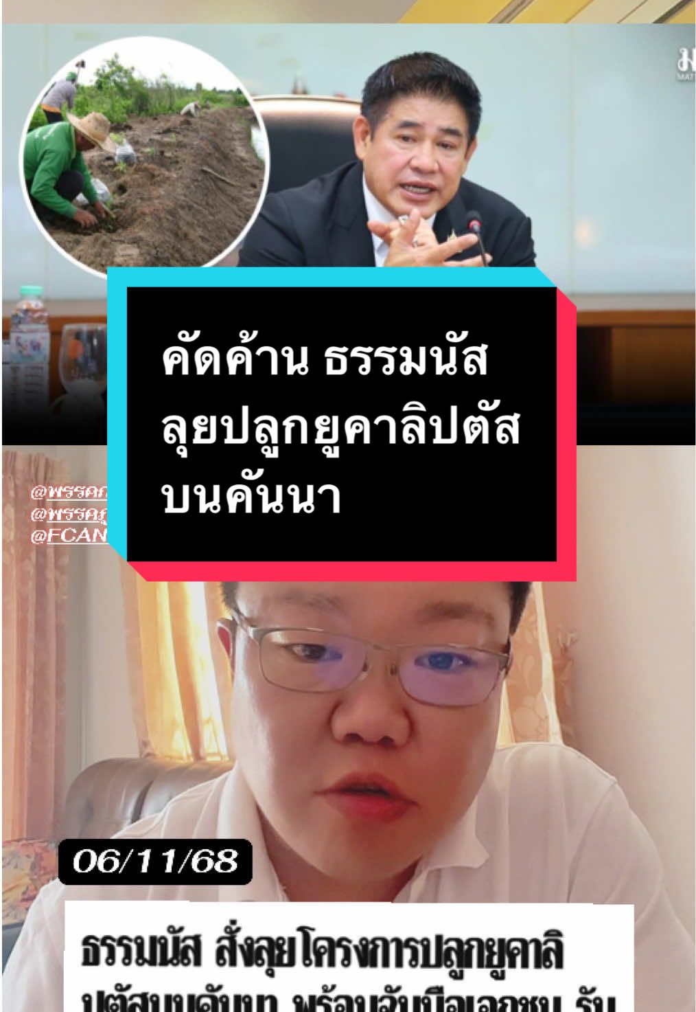 #คัดค้าน #ธรรมนัส สั่งลุยโครงการปลูกยูคาลิปตัสบนคันนา พร้อมจับมือเอกชน รับซื้อจากเกษตรกร @พรรคกล้าธรรม @พรรคภูมิใจไทย @พรรคประชาชน - People's Party @Teng Natthaphong @ประชาชนคนเกษตร @เดชรัต สุขกำเนิด @FC ANUTIN ❤ @พรรคเพื่อไทย 