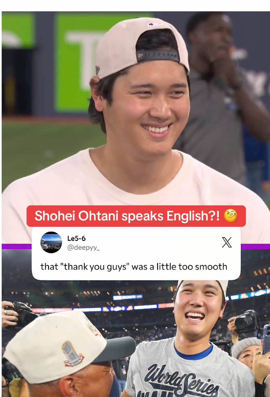 Shohei spoke English 🤣⚾️🧢#shoheiohtani #MLB #dodgers #baseball #funny 