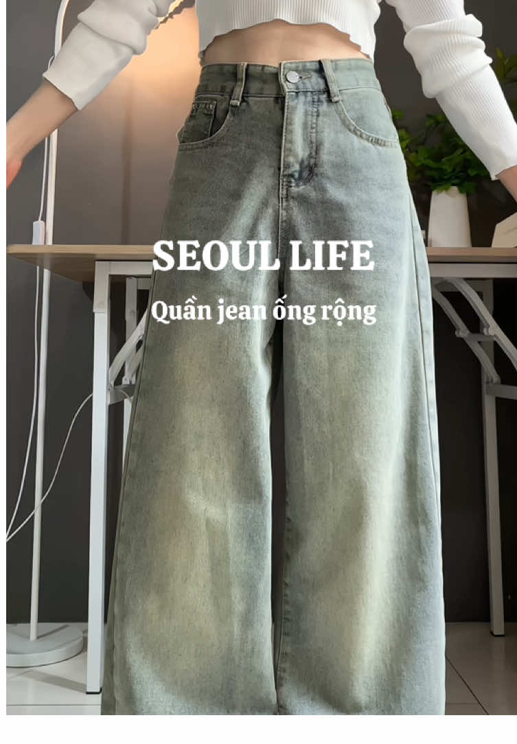 Quần jean ống rộng form đẹp hack dáng #quanjeannu #quanjeanongrong #quanjeancapcao #quanongrong #quannu 