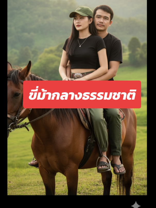 แจกคำสั่งaiสร้างภาพคู่ขี่ม้า#ขี่ม้า #ฟีดดดシ   #ai #ธรรมชาติ #น้องซีซีที่ชอบเต้น 