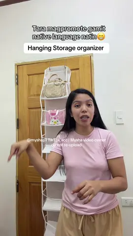 Promoting Hanging storage organizer in my native language na ilocano.  Inspired by mommy beng🥰 #hangingstoragebag #storagebagorganizer #hangingorganizer #bagorganizer 