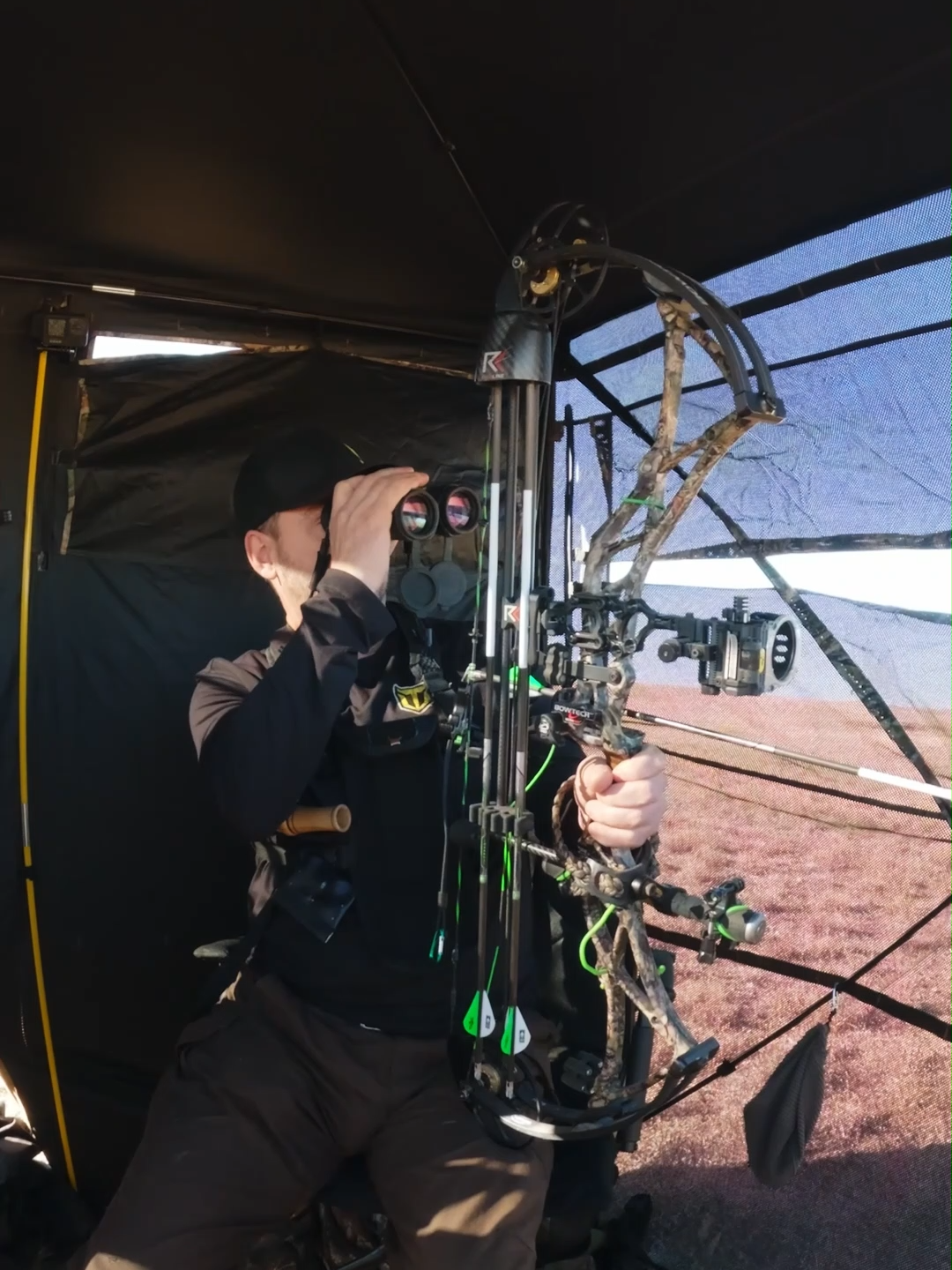 Success tastes sweet when your blind is on point. 🍂 #TideWe #TideWeHunting #Deer #DeerHunting #HuntingBlind