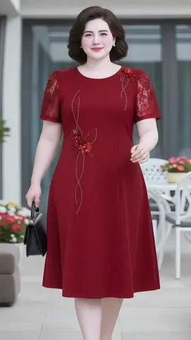 Đầm trung niên thiết kế sang trọng dáng chữ A #VayDepTrungNien #Thoitrangtrungnien #thoitrangbigsize #MacDepMoiNgay #xuhuong 