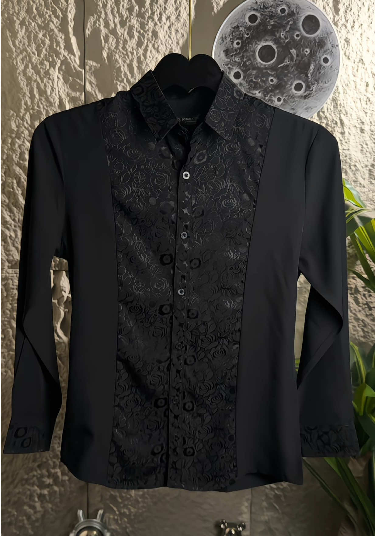 Áo Sơ Mi Phối Hoa Hồng Sơ Mi Nam Công Sở Vải Lụa Chống Nhăn Dáng Slimfit - Menswear Có Cổ#aosomi #aosominam #aosomihoatiet #thoitrang #xuhuong 