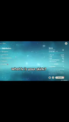 The problem is I've always had her accension materials.... #genshin #GenshinImpact #skirk #skirkgenshinimpact #hoyoverse 