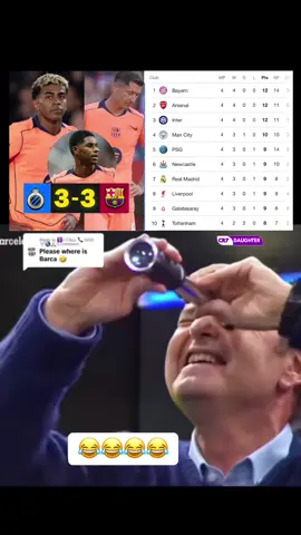 @CR7 DAUGHTER✨🦋 Barca is not even on the Champions League table top 10 after 4 games😂😂😂 Normally Club Brugge was supposed to win that game Barca were so lucky 😜#championsleague #barca #barcelonavsclubbruggehighlights #lamineyamal #SportsOnTikTok 
