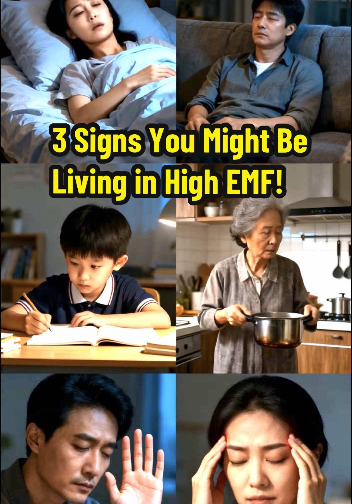 3 Signs You Might Be Living in High EMF. 3个你可能正处在高电磁波环境的迹象。#emfsymptoms #sleepingissues #fatigué #numbness #focusing 