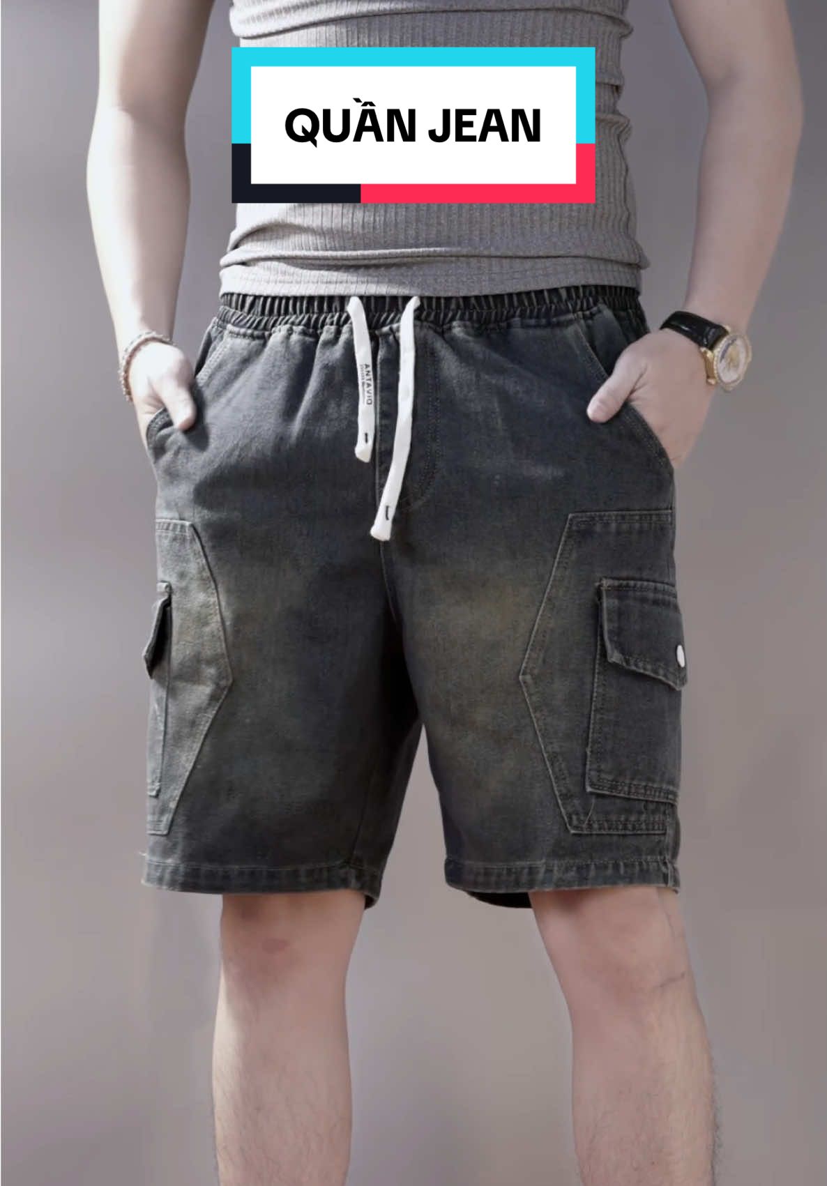 Quần Short Jean Nam Túi Hộp @T2 REVIEW LUXURY @T2 LUXURY 