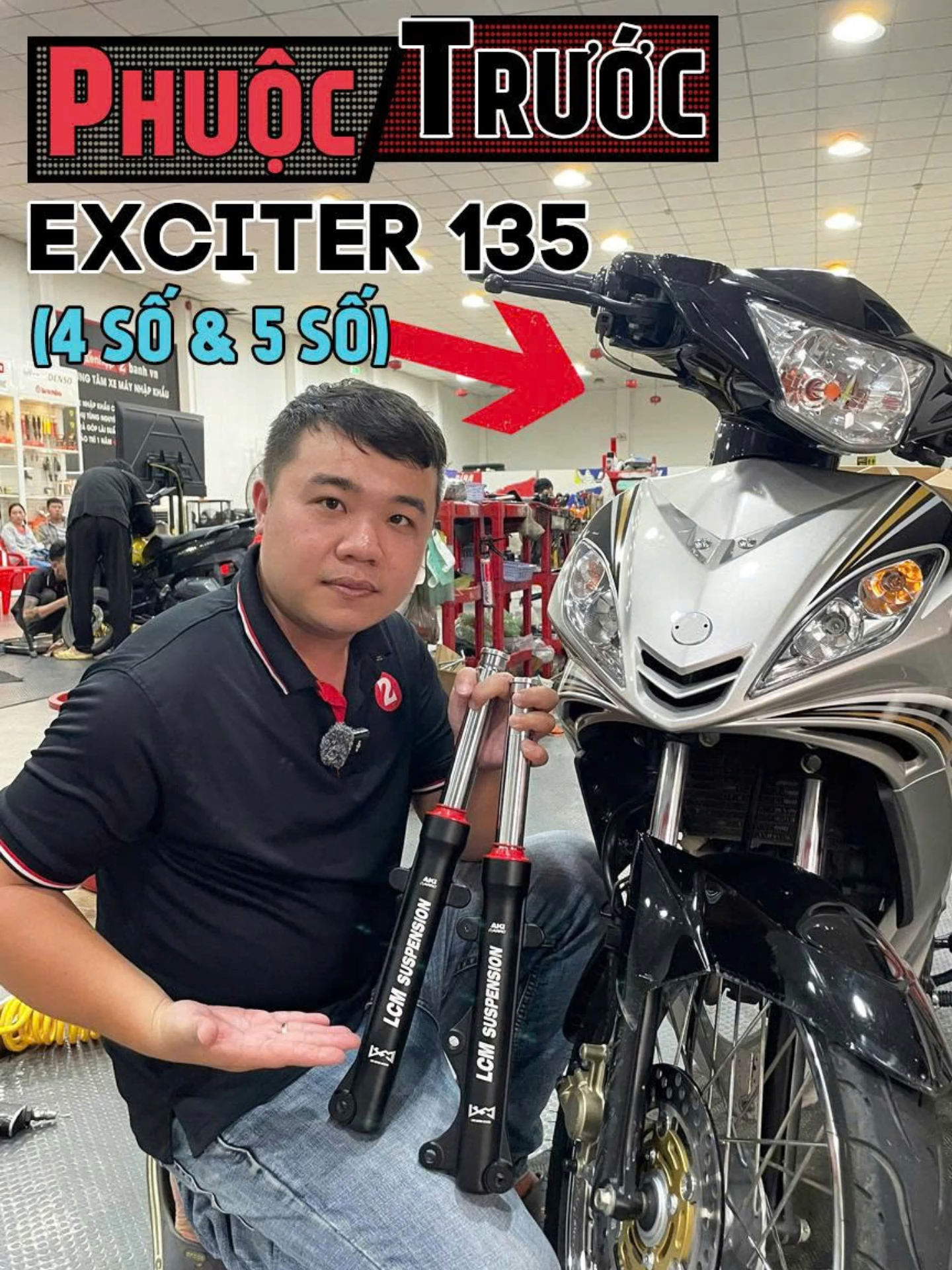 Review phuộc trước LCM cho Exciter 135 (4 số & 5 số) chính hãng, bảo hành 12 tháng #phuoctruocxemay #phuocxemay#LCM #Exciter135 #Shop2banh