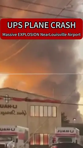 BREAKING: A cargo plane crashed at Louisville International Airport, with flames shooting skyward and thick smoke billowing from the scene.#Louisville #Kentucky #airport #planecrash #news