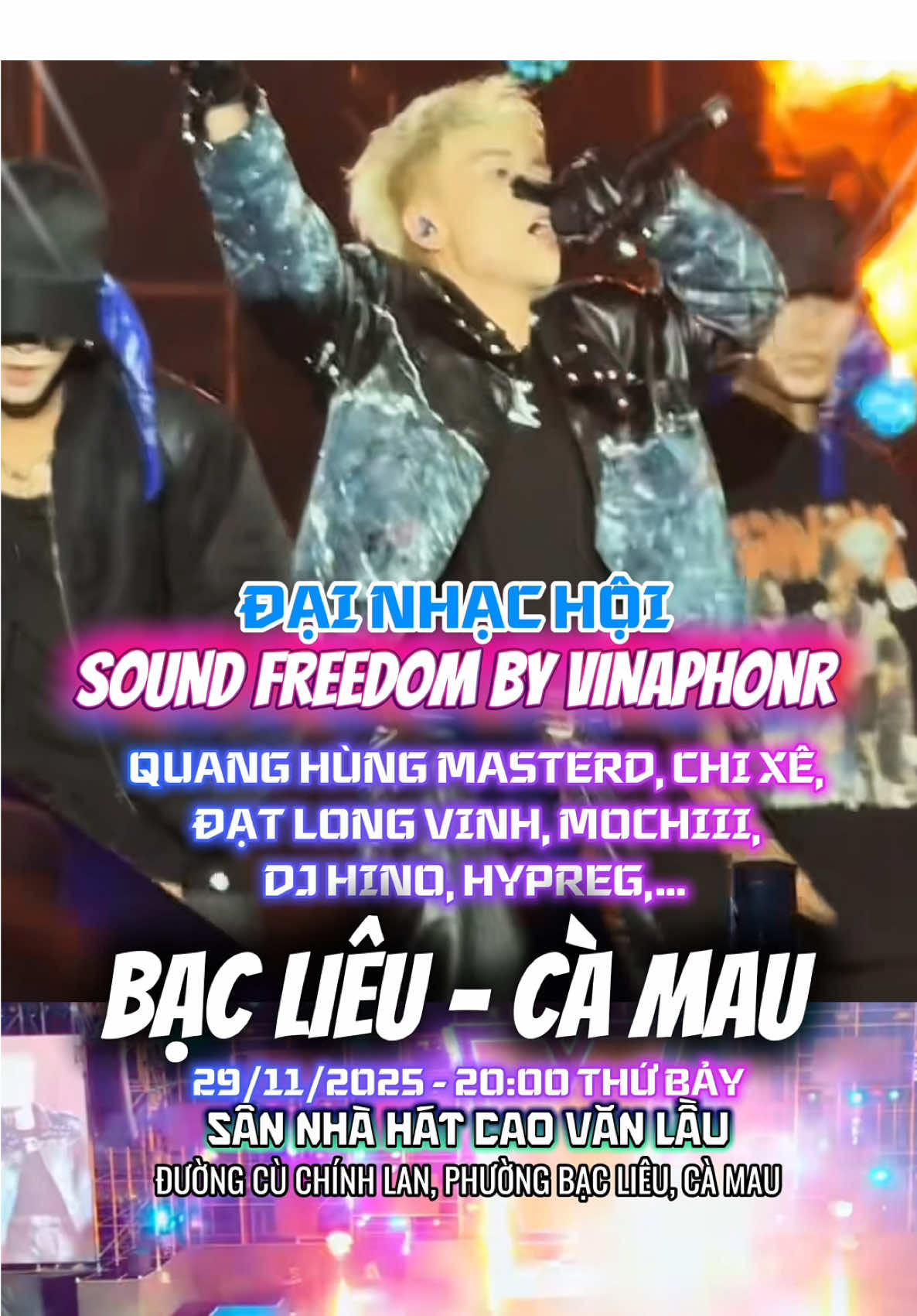 Đại nhạc hội Vinaphone Bạc Liêu - Cà Mau đón Quang Hùng Master và dàn nghệ sĩ khủng ❤️‍🔥❤️‍🔥 #soundfreedombyvinaphone #baclieu #camau #quanghungmasterd #baclieudidau 