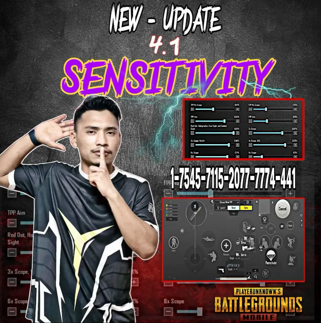New update 4.1 Sensitivity 🔥#pubgm #foryoupage #viralvideo #gaming #auggaming 