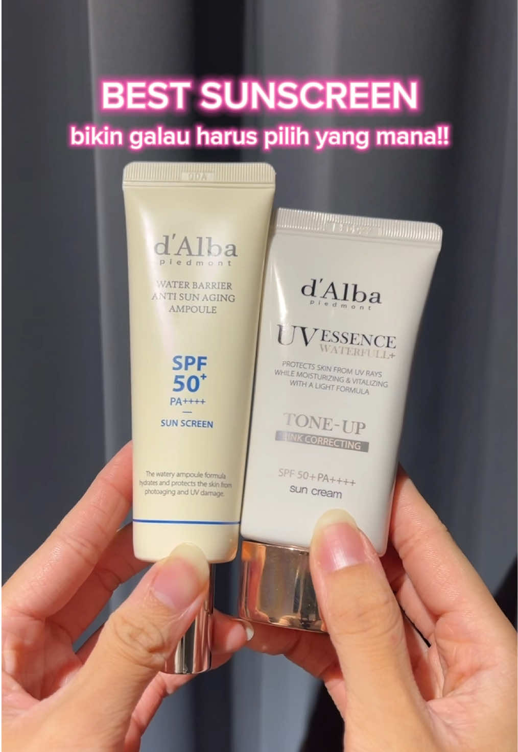 sunscreen idaman! siapa yang masih penasaran sama dua sunscreen ini?! Nuna tim yang anti aging banget sih🥵❤️‼️ #sunscreen #antiaging #sunscreentoneup #sunscreenviral #sunscreenmurah 