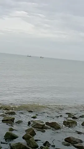 sore hari di #pantaipisangancemarajayakarawang ,, suasana laut sedang surud#semuaorang #jangkauanluas #fypシ゚ #mancingdilaut 