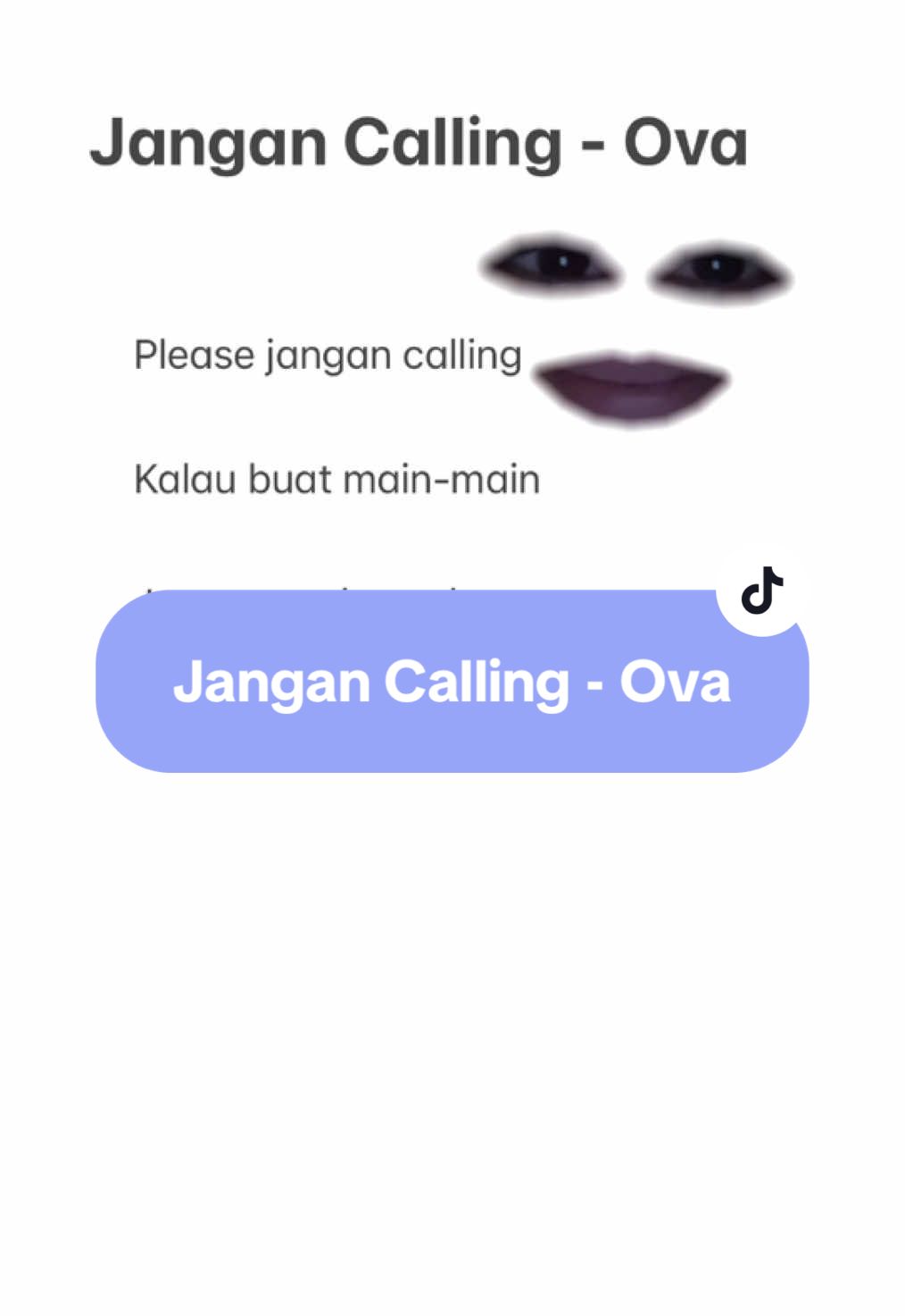 Jangan Calling - Ova #justforfun #fyp #me_misa #liriklagu #jangancalling 