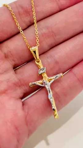Gold Filled Two Tone Cross Necklace #crossnecklace #crossjewelry #religiousnecklace #religiousjewelry #jewelry 