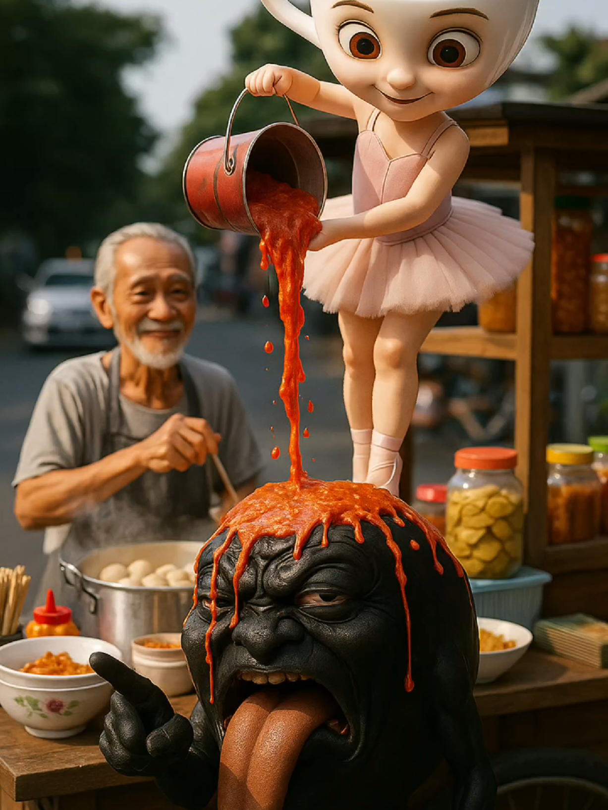 BAKSO PAKE SAMBEL SATU EMBER 🗿 #tungtungtungsahur #anomali #brainrot 