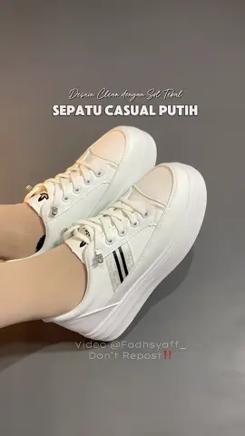 Sepatu putih looknya simple tapi classy bgt🤍 #sneakers #sepatuwanita 