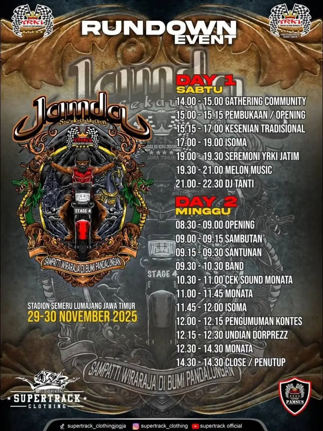 Datang dan sukseskan JAMDA YRKI 4 JAWA TIMUR #JAMDA4YRKIJATIM #yamaharxkingindonesia #rxking135cc #rxkingnusantara #STADIONSEMERULUMAJANG