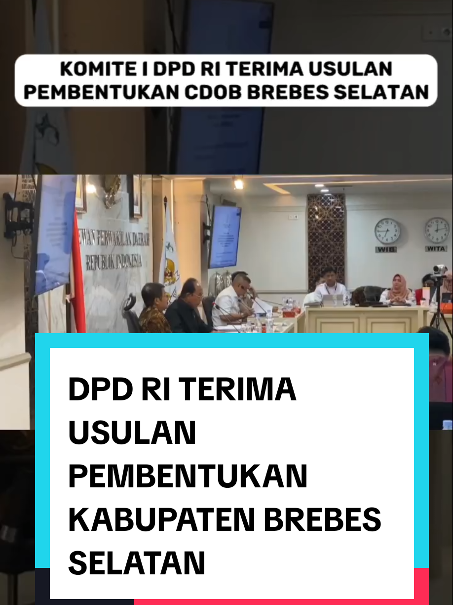 DPD RI Resmi Terima Usulan Pembentukan Kabupaten Brebes Selatan ! Langkah besar menuju terbentuknya Kabupaten Brebes Selatan! Komite I DPD RI resmi menerima aspirasi dari Presidium Pemekaran Brebes Selatan dalam audiensi di Senayan, Jakarta. Ketua Komite I DPD RI menyebut usulan ini akan segera dibahas dalam rapat kerja bersama Mendagri dan dikonsultasikan ke Wapres Gibran Rakabuming Raka. #BrebesSelatan #Pemekaranbrebesselatan #DPDRI #beritabrebes 